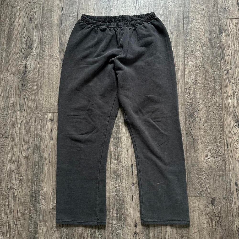 Vintage 00s Y2K Black Faded Heavy Cotton Sweatpants